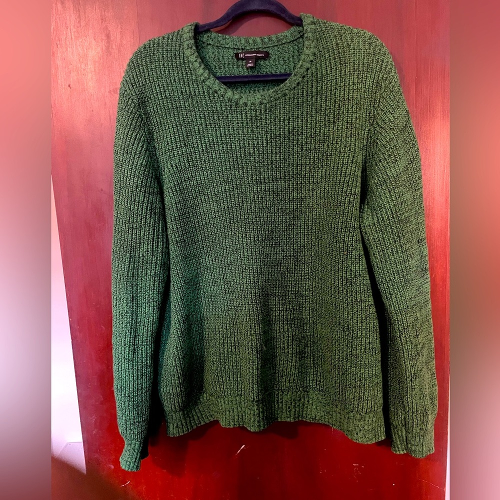 INC International Concepts Green Textured Knit Sweater